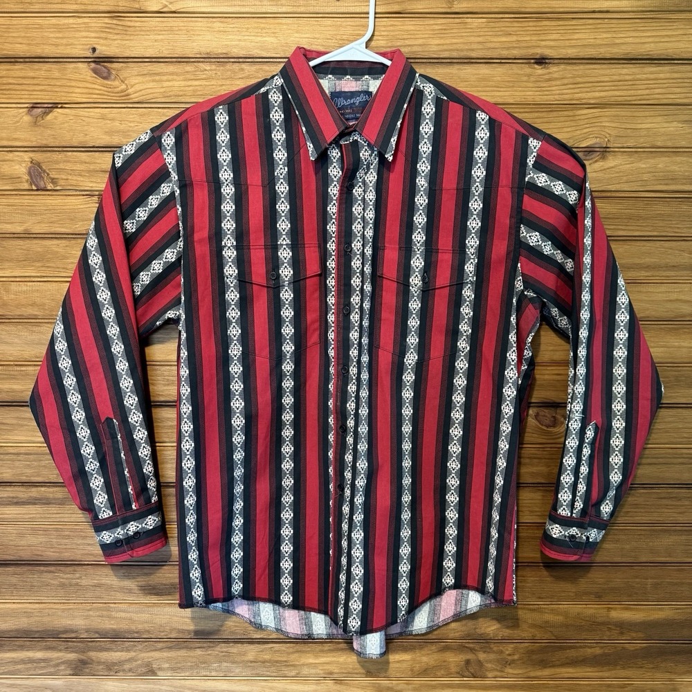 Vintage Wrangler Mens XL Single Needle Stitch 90s XLong Tails Brushpop Striped